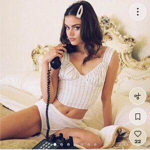 With Jean Floral Bridgette Top